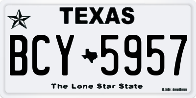 TX license plate BCY5957