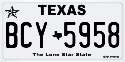 TX license plate BCY5958