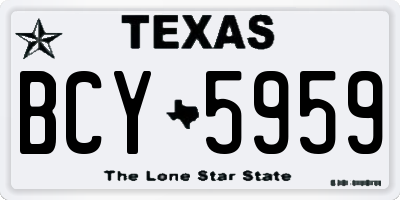 TX license plate BCY5959