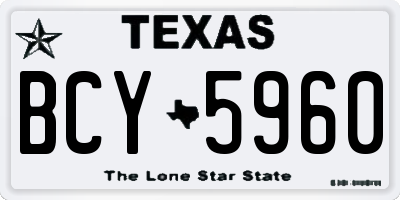 TX license plate BCY5960