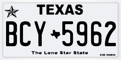 TX license plate BCY5962