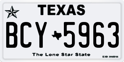 TX license plate BCY5963