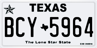 TX license plate BCY5964