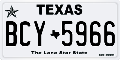 TX license plate BCY5966
