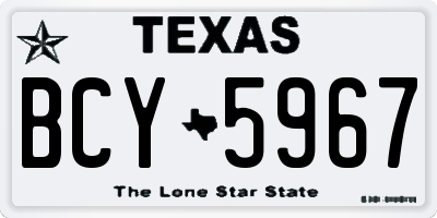 TX license plate BCY5967