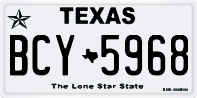TX license plate BCY5968