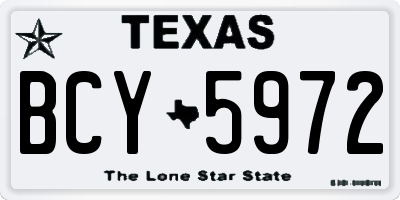 TX license plate BCY5972