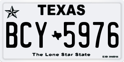 TX license plate BCY5976