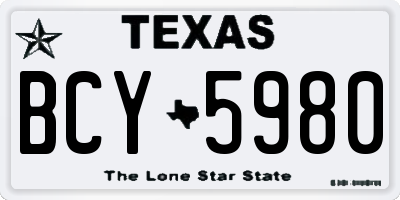 TX license plate BCY5980