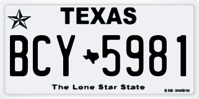 TX license plate BCY5981