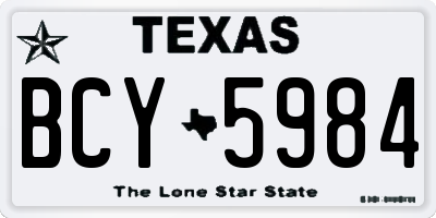 TX license plate BCY5984