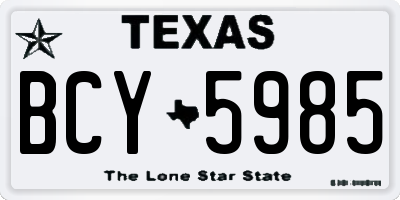 TX license plate BCY5985
