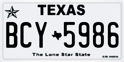 TX license plate BCY5986