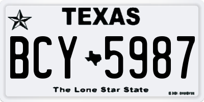 TX license plate BCY5987