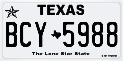 TX license plate BCY5988