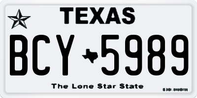 TX license plate BCY5989
