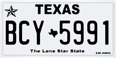 TX license plate BCY5991