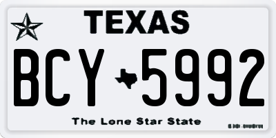 TX license plate BCY5992