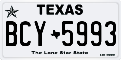 TX license plate BCY5993