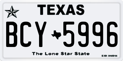 TX license plate BCY5996
