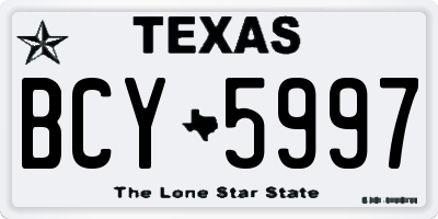 TX license plate BCY5997