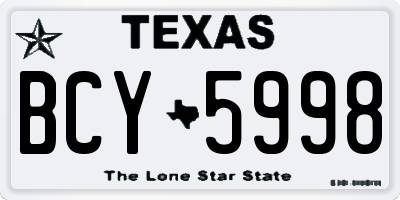 TX license plate BCY5998