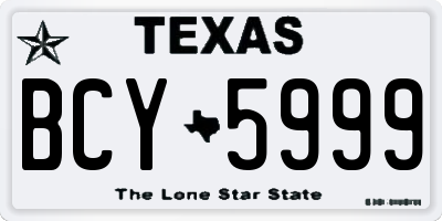 TX license plate BCY5999