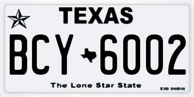 TX license plate BCY6002