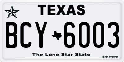 TX license plate BCY6003