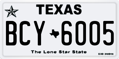 TX license plate BCY6005