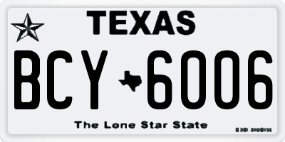 TX license plate BCY6006