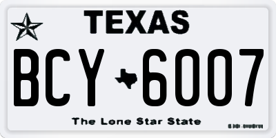 TX license plate BCY6007