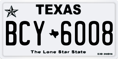 TX license plate BCY6008