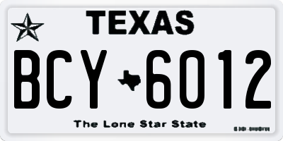 TX license plate BCY6012