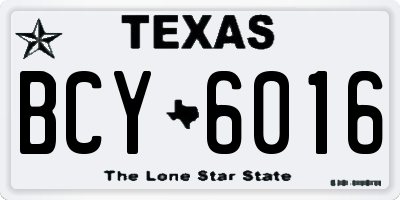 TX license plate BCY6016