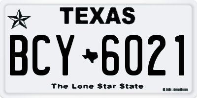 TX license plate BCY6021