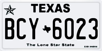TX license plate BCY6023