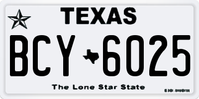 TX license plate BCY6025