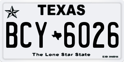TX license plate BCY6026