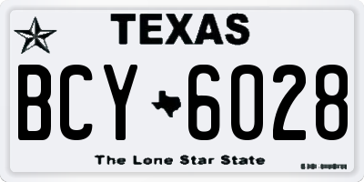 TX license plate BCY6028