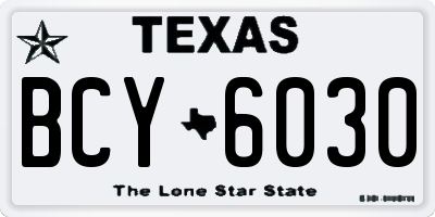 TX license plate BCY6030
