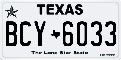 TX license plate BCY6033