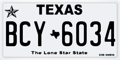 TX license plate BCY6034