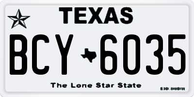 TX license plate BCY6035
