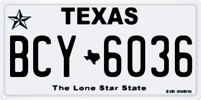 TX license plate BCY6036