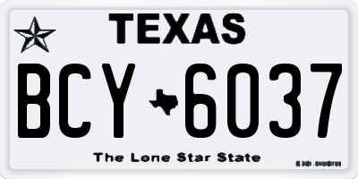 TX license plate BCY6037