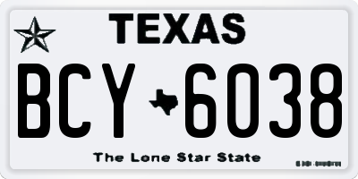 TX license plate BCY6038