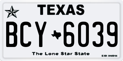 TX license plate BCY6039