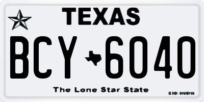 TX license plate BCY6040
