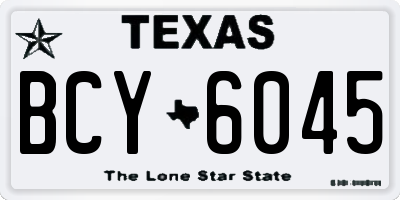 TX license plate BCY6045